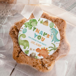 Jungle Cute Dinosaur Boy Birthday Party ラウンドシール