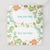 Jungle Dinosaur Cute Boy Birthday Food Tent プレイスカード (外部開封)