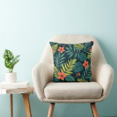 Jungle Foliage Pattern – Lush Tropical Leaf Design クッション (椅子)
