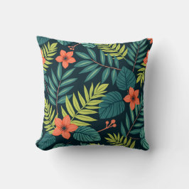 Jungle Foliage Pattern – Lush Tropical Leaf Design クッション