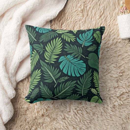 Jungle Foliage Pattern – Lush Tropical Leaf Design クッション (ブランケット)
