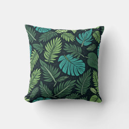 Jungle Foliage Pattern – Lush Tropical Leaf Design クッション