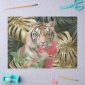 Jungle Foliage Watercolor Red Rose Tiger  薄葉紙 (クラフト)
