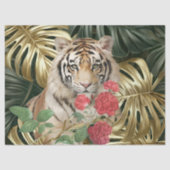 Jungle Foliage Watercolor Red Rose Tiger  薄葉紙 (正面)