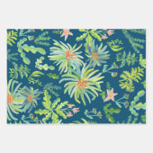 Jungle Garden Watercolor Botanical Floral ラッピングペーパーシート (正面2)