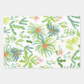Jungle Garden Watercolor Botanical Floral ラッピングペーパーシート (正面)
