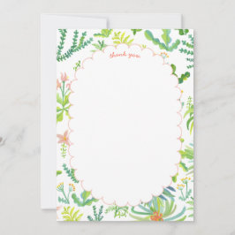 Jungle Garden Watercolor Custom BRIDAL SHOWER サンキューカード