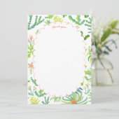 Jungle Garden Watercolor Custom BRIDAL SHOWER サンキューカード (スタンド正面)