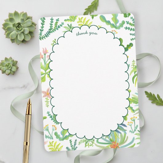 Jungle Garden Watercolor Custom BRIDAL SHOWER サンキューカード