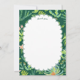 Jungle Garden Watercolor Custom BRIDAL SHOWER サンキューカード