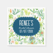 Jungle Garden Watercolor Custom BRIDAL SHOWER スタンダードカクテルナプキン (正面)