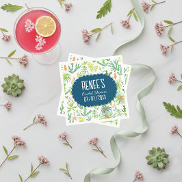 Jungle Garden Watercolor Custom BRIDAL SHOWER スタンダードカクテルナプキン