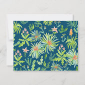 Jungle Garden Watercolor Custom BRIDAL SHOWER 出欠カード (裏面)