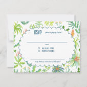 Jungle Garden Watercolor Custom BRIDAL SHOWER 出欠カード (正面)
