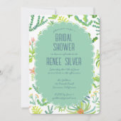 Jungle Garden Watercolor Custom BRIDAL SHOWER 招待状 (正面)