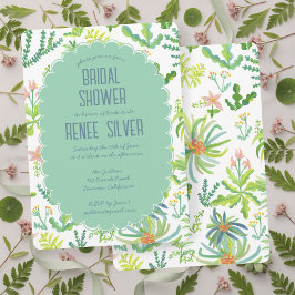 Jungle Garden Watercolor Custom BRIDAL SHOWER 招待状