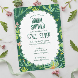 Jungle Garden Watercolor Custom BRIDAL SHOWER 招待状