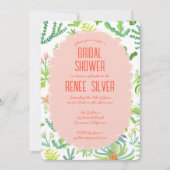 Jungle Garden Watercolor Custom BRIDAL SHOWER 招待状 (正面)