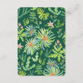 Jungle Garden Watercolor Custom QR BRIDAL SHOWER エンクロージャーカード (裏面)