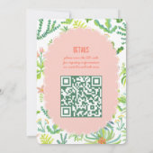 Jungle Garden Watercolor Custom QR  BRIDAL SHOWER 招待状 (裏面)