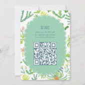 Jungle Garden Watercolor Custom QR  BRIDAL SHOWER 招待状 (裏面)
