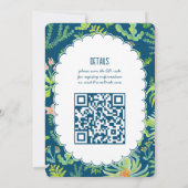 Jungle Garden Watercolor Custom QR  BRIDAL SHOWER 招待状 (裏面)