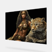 Jungle Girl and Her Pet Leopard Acrylic Wall Sign アクリルサイン (傾斜)