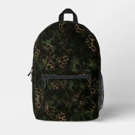 Jungle Leopard Camouflage Pattern プリントバックパック