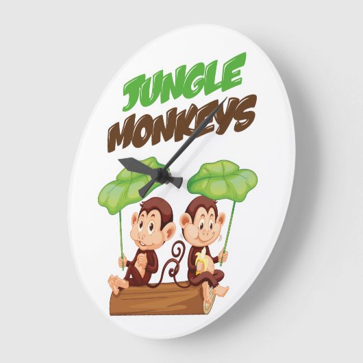 JUNGLE MONKEYS ラージ壁時計 (傾斜)