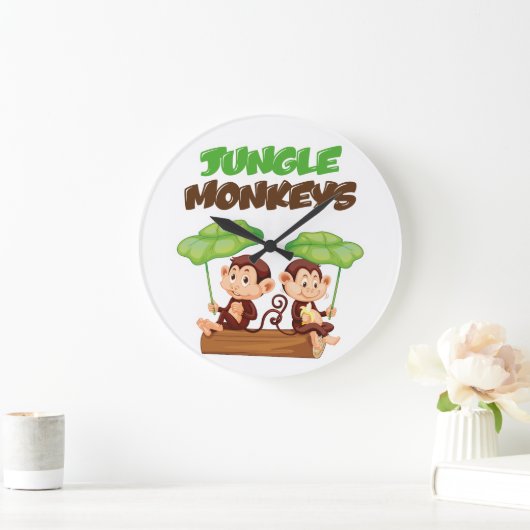 JUNGLE MONKEYS ラージ壁時計 (ホーム)