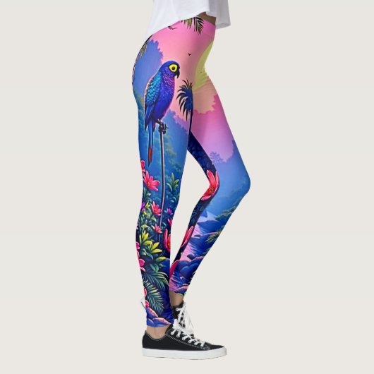 Jungle Moon Blue Parrot Paradise レギンス (右)