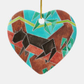 Jungle Panther Original Abstract Art セラミックオーナメント (裏面)