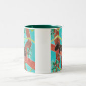 Jungle Panther Original Abstract Art ツートーンマグカップ (中央)