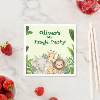Jungle Party Custom Paper Napkins スタンダードカクテルナプキン