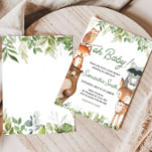 Jungle Safari Animals Baby Shower 招待状