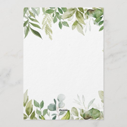 Jungle Safari Animals Baby Shower 招待状 (裏面)