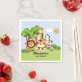 Jungle Safari Animals Baby Shower Boy スタンダードカクテルナプキン (インサイチュ)