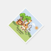 Jungle Safari Animals Baby Shower Boy スタンダードカクテルナプキン (角)