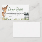 Jungle Safari Animals Baby Shower Diaper Raffle エンクロージャーカード (正面/裏面)