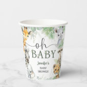 Jungle Safari Animals Baby Shower Oh Baby 紙コップ (正面)
