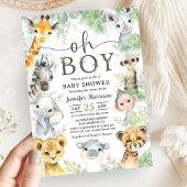 Jungle Safari Animals Baby Shower Oh Boy 招待状