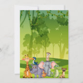 Jungle Safari Animals Birthday Party 招待状 (裏面)