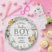 Jungle Safari Animals Boy Baby Shower Tropical ペーパープレート (パーティー)