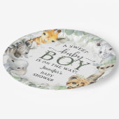 Jungle Safari Animals Boy Baby Shower Tropical ペーパープレート (アングル)