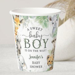 Jungle Safari Animals Boy Baby Shower Tropical 紙コップ