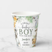 Jungle Safari Animals Boy Baby Shower Tropical 紙コップ (正面)