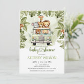 Jungle Safari Animals in Car 招待状 (スタンド正面)