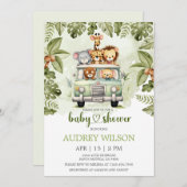 Jungle Safari Animals in Car 招待状 (正面/裏面)