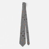 Jungle Safari Animals Pattern Dark Grey Neck Tie ネクタイ (正面)