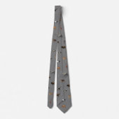 Jungle Safari Animals Pattern Dark Grey Neck Tie ネクタイ (裏面)
